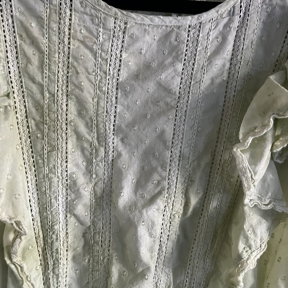 LoveShackFancy Pale Green Ruffle Mini Dress - Picture 4 of 5